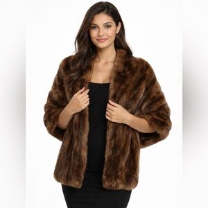Perlstein Fur Co Women Brown Animal Fur Stole/Cape - Size O/S
